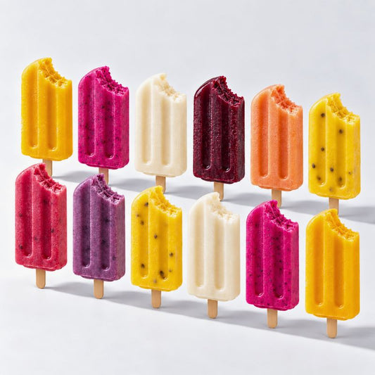 Box of 12 premium fruit popsicles by Frostee Bites